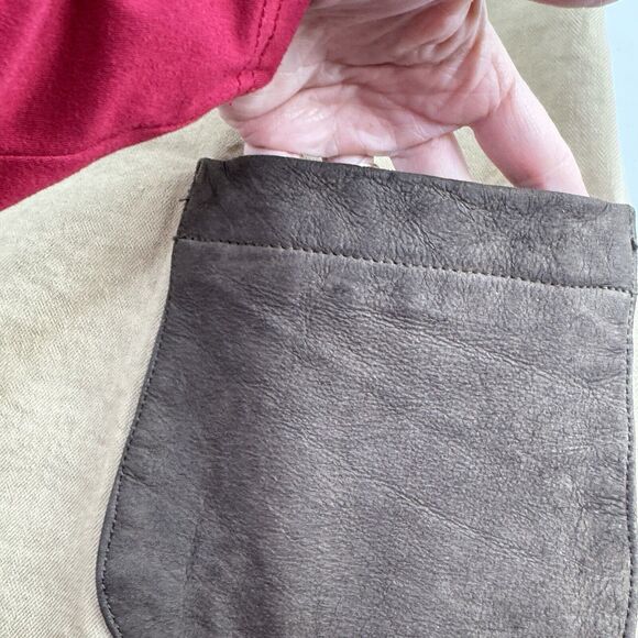 Millard Fillmore Anthropologie Jacket Duster Brown Leather Pockets Festival S - Picture 7 of 9